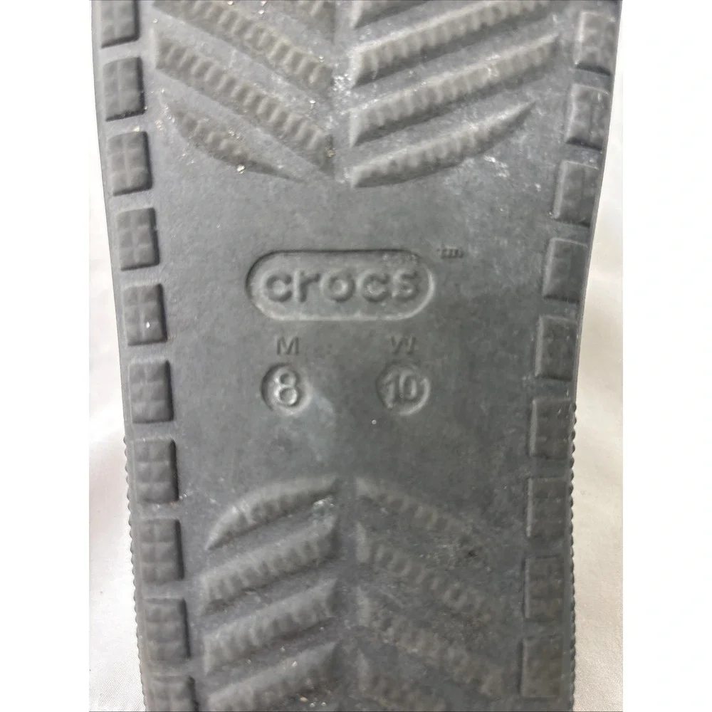 Crocs‎ Iconic Comfort Classic Slides Slip On Black Unisex Men's 8 Women's 10